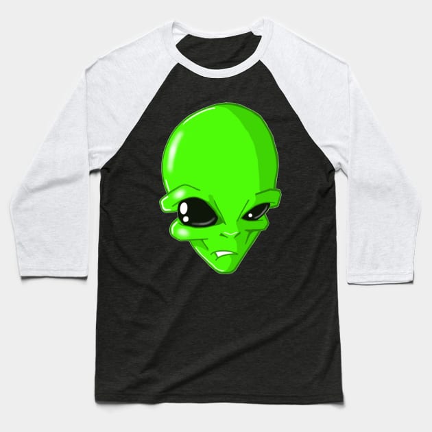 Alien green Baseball T-Shirt by TheEndDesign